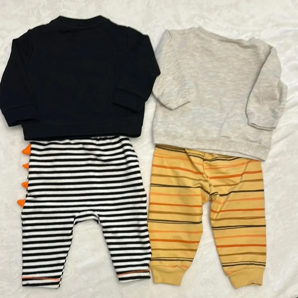 EUC Baby boys Halloween & Thanksgiving outfit sets 3/6mo-6/9mo